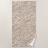 Champagne Gold White Glitzy Glitter Zebra Print Strandlaken (Voorkant)