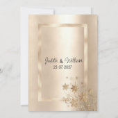 Champagne Golden Snowflakes Luxury RSVP Kaart (Achterkant)