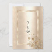 Champagne Golden Snowflakes Luxury Wedding  Kaart (Achterkant)
