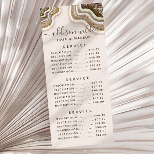 Champagne Goud Bruine Glitter Agaat Geode Reclamekaart