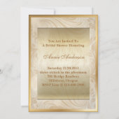 Champagne goud Damask Bruids Douche Uitnodiging (Achterkant)