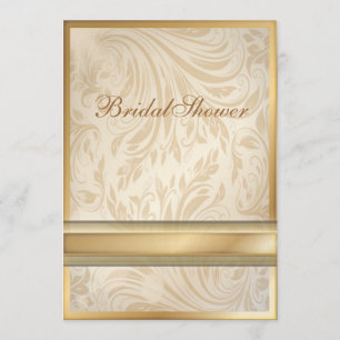 Champagne goud Damask Bruids Douche Uitnodiging