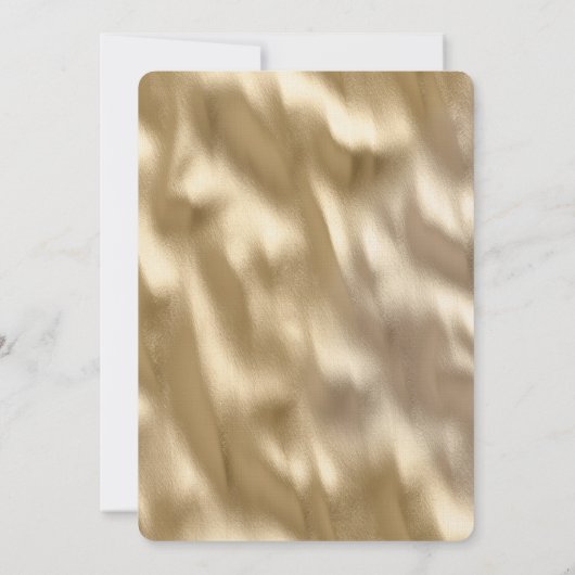 Champagne Goud Glam Cream Rode Rozen Bruiloft Kaart (Achterkant)