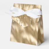 Champagne Goud Glam Sparkle Strings Bruiloft Bedankdoosjes (Voorkant Zijde)