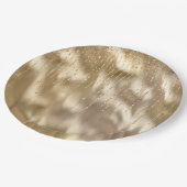 Champagne Goud Glam Sparkle Strings Bruiloft Papieren Bordje (Gekanteld)