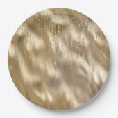 Champagne Goud Glam Sparkle Strings Bruiloft Papieren Bordje (Voorkant)