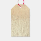 Champagne Goud Glam Textuur Rood Vrolijk Kerstfees Cadeaulabel (Achterkant)