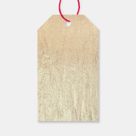 Champagne Goud Glam Textuur Rood Vrolijk Kerstfees Cadeaulabel (Achterkant)