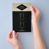 Champagne Goud Glitter and Glamour Salon Flyer (Hand)