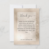 Champagne Goud Glitter Moderne Bruiloft Bedankkaart (Voorkant)