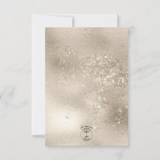Champagne Goud Glitter Moderne Bruiloft Bedankkaart (Achterkant)