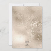 Champagne Goud Glitter Moderne Bruiloft Kaart (Achterkant)