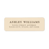 Champagne Goud Minimalistische Elegante Retourstic Etiket (Voorkant)