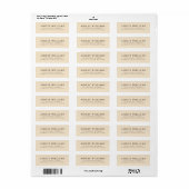 Champagne Goud Minimalistische Elegante Retourstic Etiket (Full Sheet)