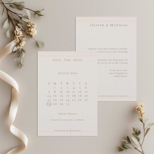 Champagne Goud Moderne Chic Kalender Bewaar De Dat Save The Date