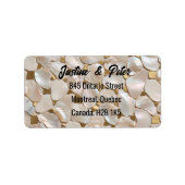 Champagne Goud Parel Mozaïek Etiket (Voorkant)