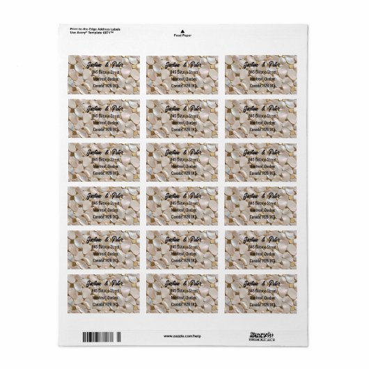 Champagne Goud Parel Mozaïek Etiket (Full Sheet)