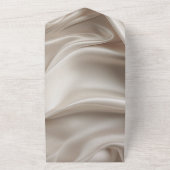  Champagne Goud Romantische Faux Satijn Huwelijk All In One Uitnodiging (Buitenkant)