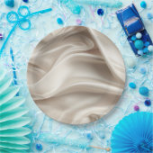  Champagne Goud Romantische Faux Satijn Huwelijk Papieren Bordje (Feest)