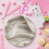  Champagne Goud Romantische Faux Satijn Huwelijk Papieren Bordje (Feest)