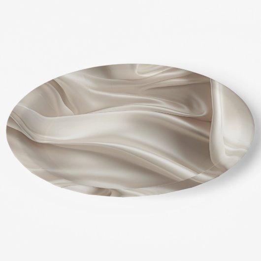  Champagne Goud Romantische Faux Satijn Huwelijk Papieren Bordje (Gekanteld)