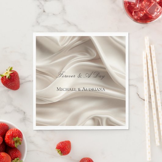  Champagne Goud Romantische Faux Satijn Huwelijk Servet (Insitu)