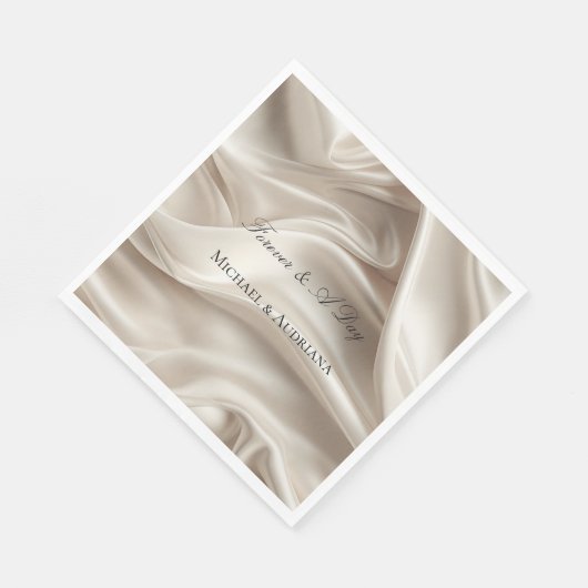  Champagne Goud Romantische Faux Satijn Huwelijk Servet (Hoek)