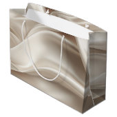  Champagne Goud Romantische Faux Satin Groot Cadeauzakje (Achterkant Gekanteld)