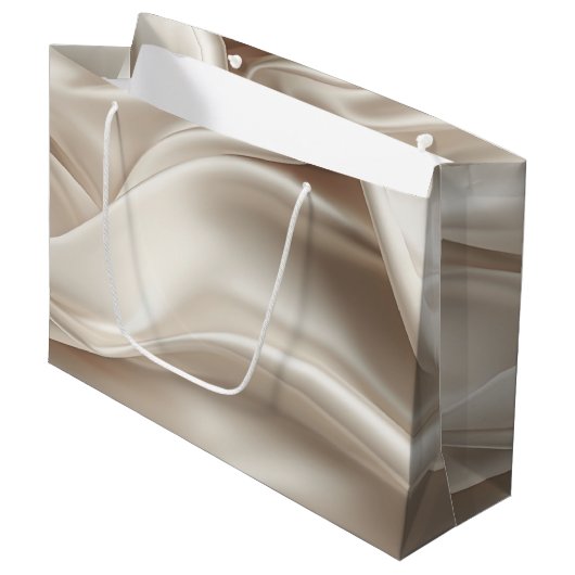  Champagne Goud Romantische Faux Satin Groot Cadeauzakje (Voorkant Gekanteld)