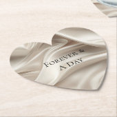  Champagne Goud Romantische Faux Satin Kartonnen Onderzetters (Gekanteld)