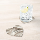  Champagne Goud Romantische Faux Satin Kartonnen Onderzetters (Insitu)