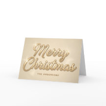 Champagne Goud Schrift Kerstkaart