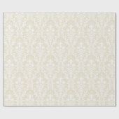 Champagne Goud Wit Damast Elegant Huwelijk Cadeaupapier (Vlak)