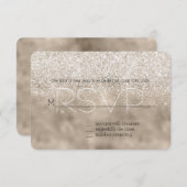 Champagne Goud Wit Glitter RSVP (Voorkant / Achterkant)
