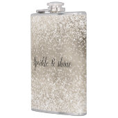 Champagne Goud Witte Glanzende Glitter Heupfles (Links)