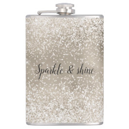 Champagne Goud Witte Glitzy Glitter Heupfles