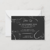 Champagne Goud Zwart Wijn Glas Confetti Modern Notitiekaartje (Achterkant)