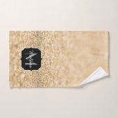 Champagne goudbollen monogram bad handdoek (Handdoek)