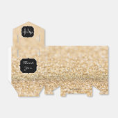 Champagne goudbollen monogram bedankdoosjes (Uitgevouwen)