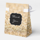 Champagne goudbollen monogram bedankdoosjes (Achterkant)