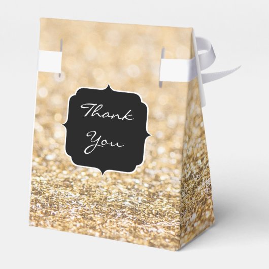 Champagne goudbollen monogram bedankdoosjes (Achterkant)