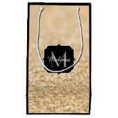 Champagne goudbollen monogram klein cadeauzakje (Voorkant)