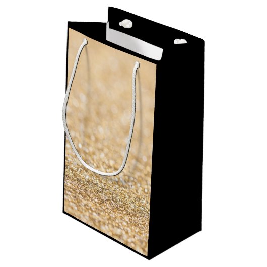 Champagne goudbollen monogram klein cadeauzakje (Achterkant Gekanteld)