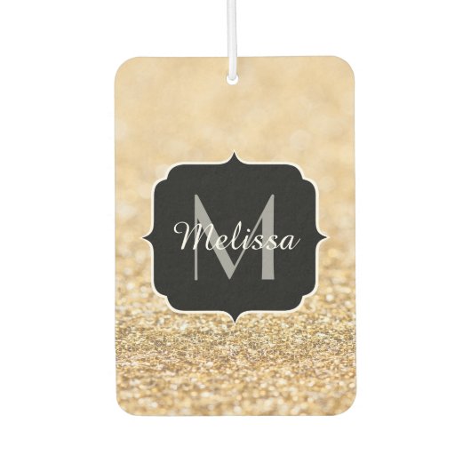 Champagne goudbollen monogram luchtverfrisser (Voorkant)