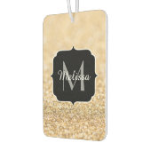 Champagne goudbollen monogram luchtverfrisser (Links)