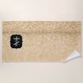 Champagne goudbollen monogram strandlaken (Voorkant)