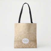 Champagne goudbollen monogram tote bag (Voorkant)