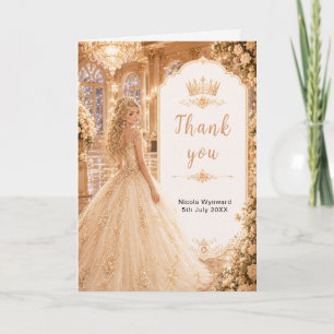 Champagne Gouden Balzaal Sweet Sixteen Bedankkaart