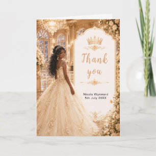 Champagne Gouden Balzaal Sweet Sixteen Bedankkaart