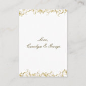 Champagne gouden barok bruiloft informatiekaartje (Achterkant)